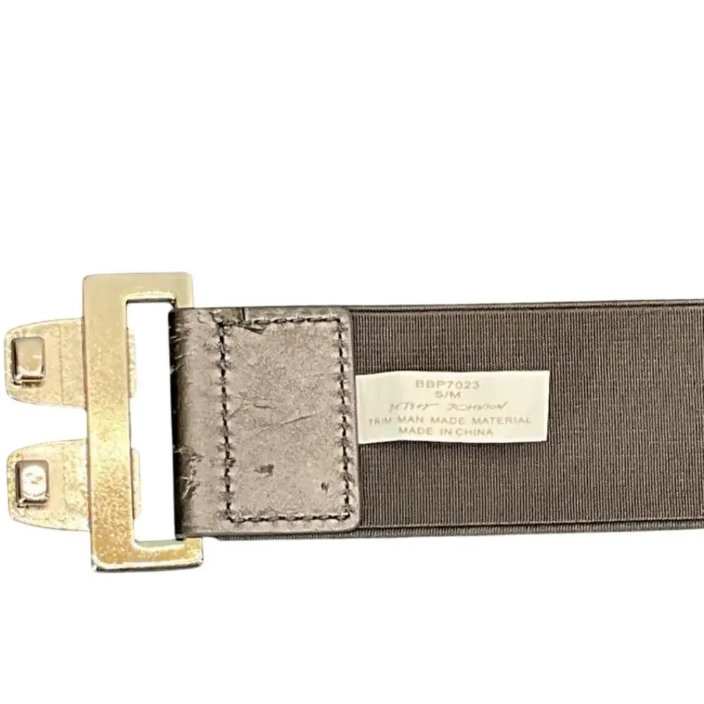 Betsey Johnson Silver Buckle Grey Stretchable Wide Belt 29” - 34”